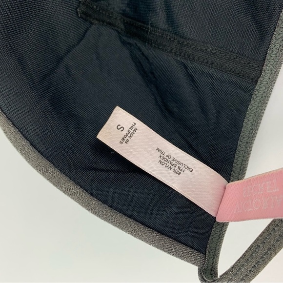 VTG Victoria’s Secret Grey Silver Metallic Triangle Bikini Bralette Chain Small - Picture 9 of 9